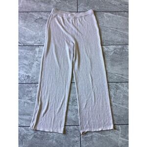 St. John Evening Marie Gray Metallic Knit Wide Leg Pants Gold Champagne Size 4
